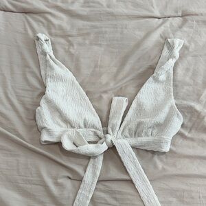 White Fox Boutique Cream Textured Crop Top